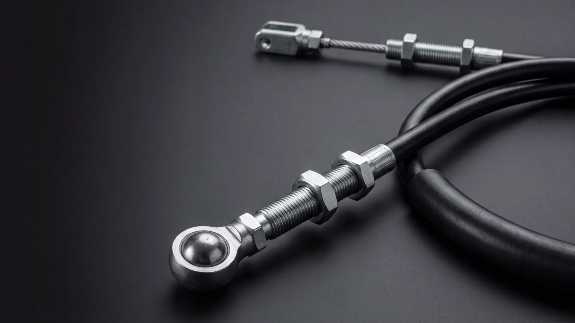 Cable de control industrial push-pull con terminal de rótula y contratuercas